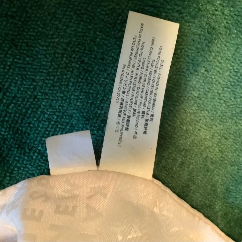 Kate Spade Cream & Blue Striped Fabric Clutch